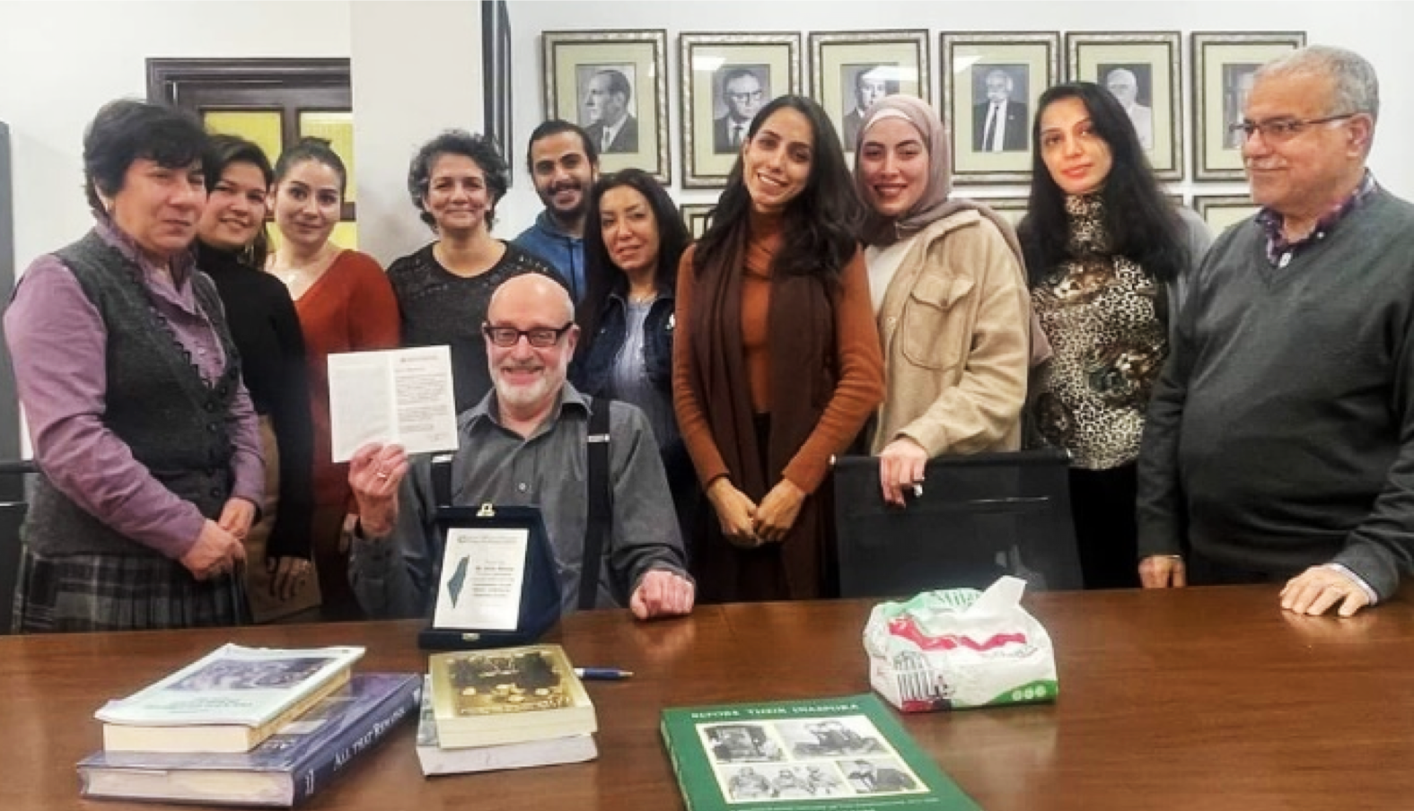 Photograph of Andy Simons at the Institute of Palestine Studies in Beirut